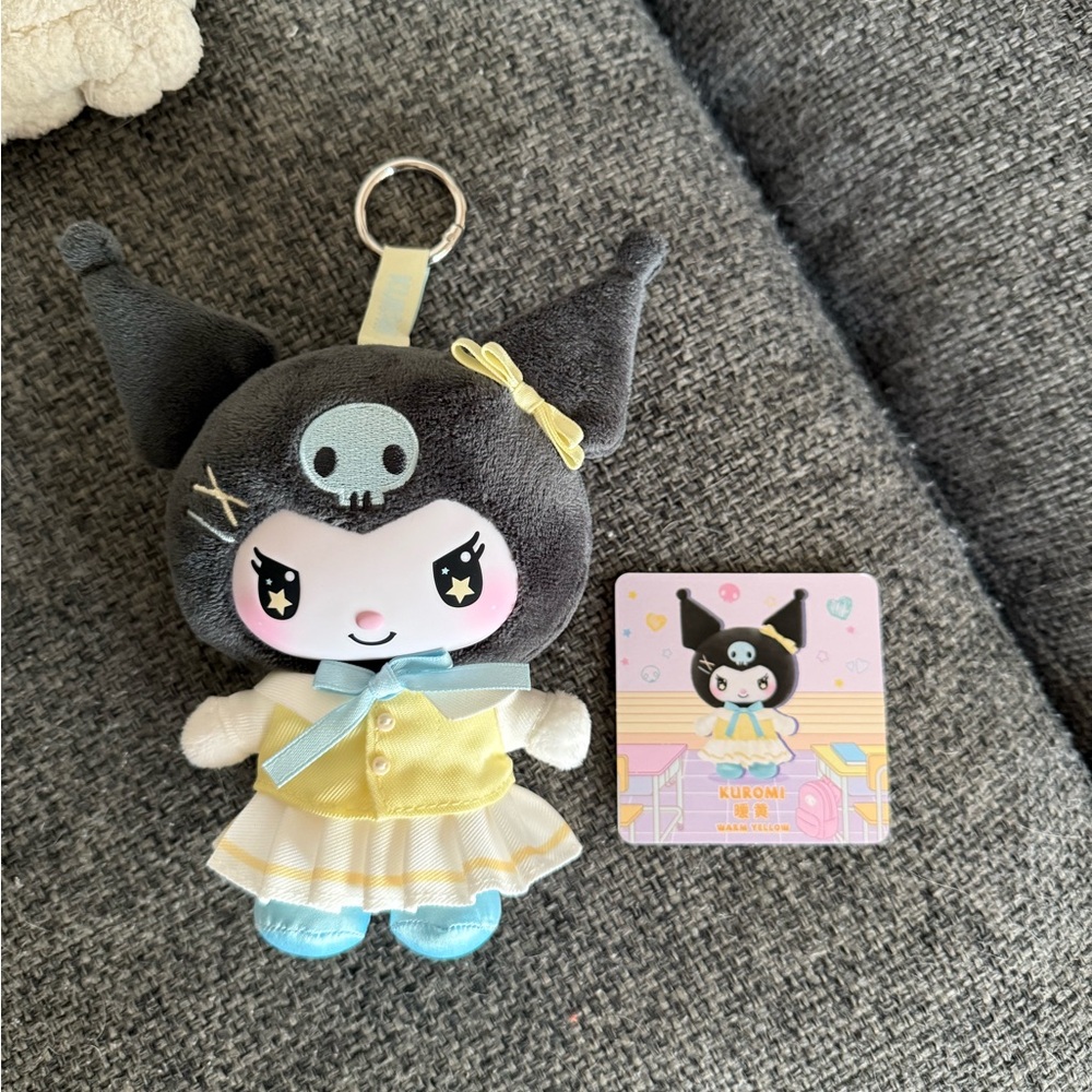 Kuromi School plush keychain
